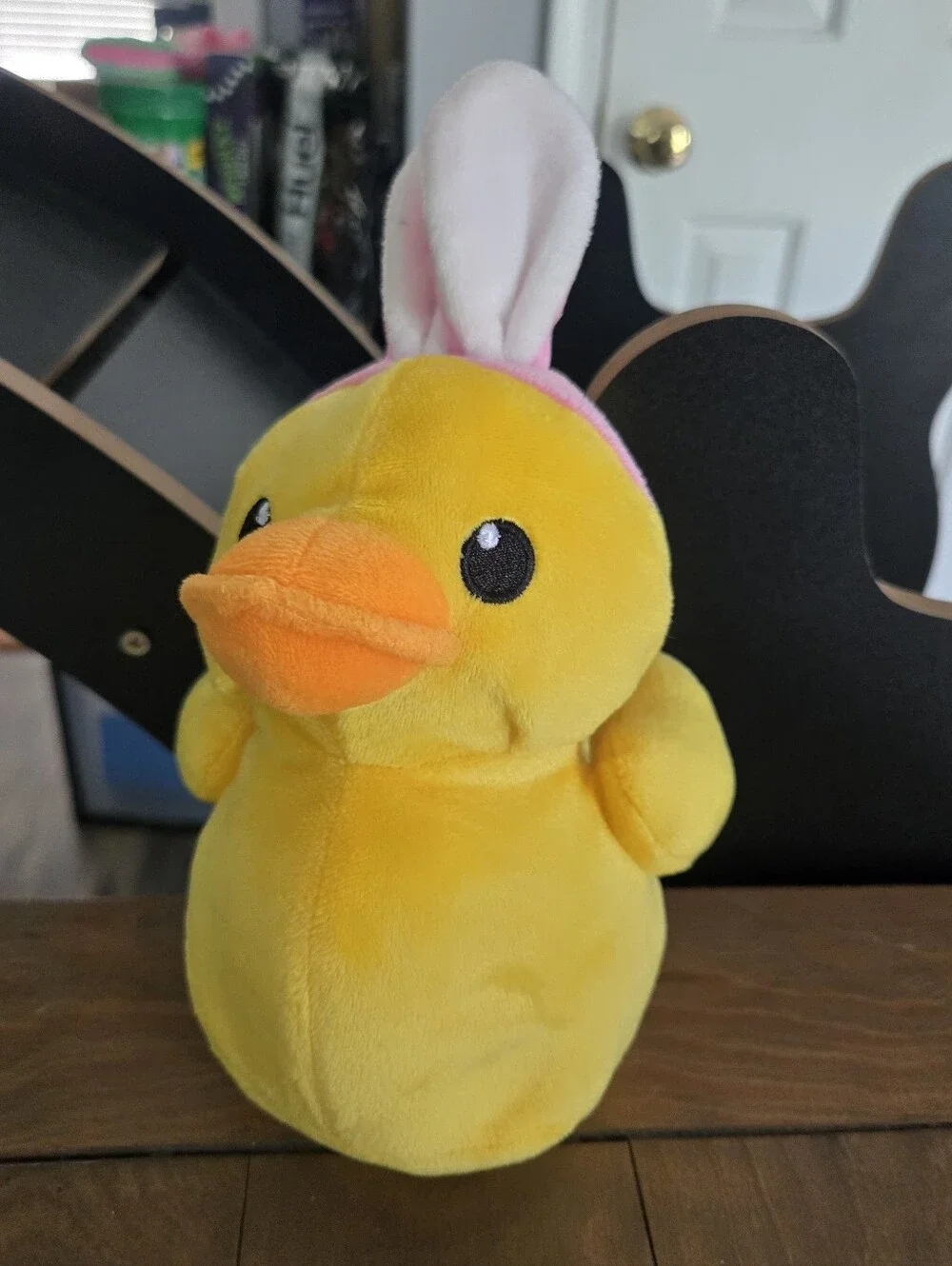 Plush Yellow Duck Easter Pink Bunny Ears